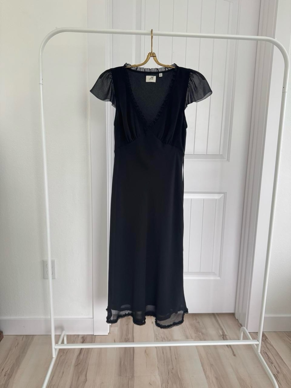 Aritzia black fairy midi dress
